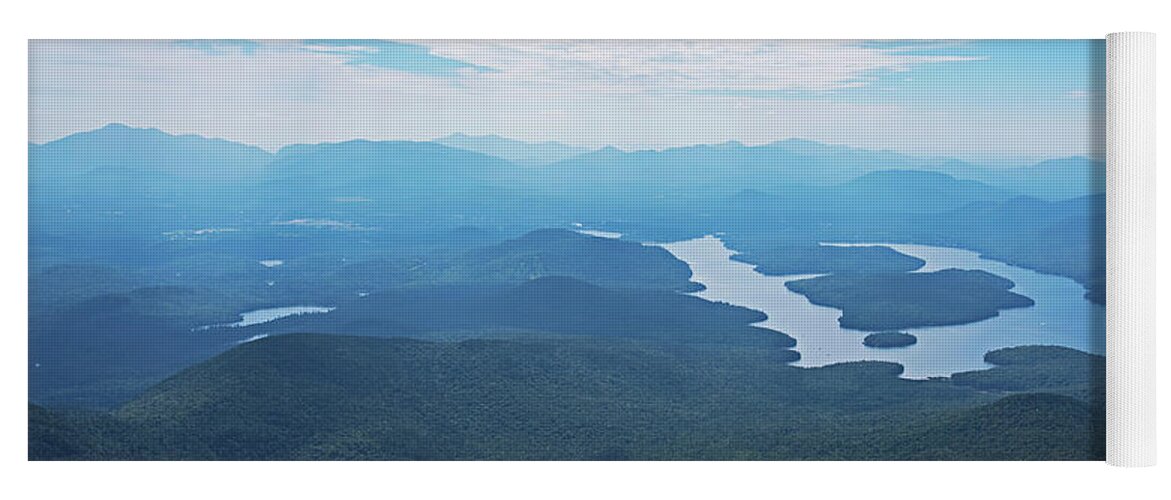 Placid Yoga Mat featuring the photograph Lake Placid from Whiteface Mountain Adirondacks Upstate New York Wilmington by Toby McGuire