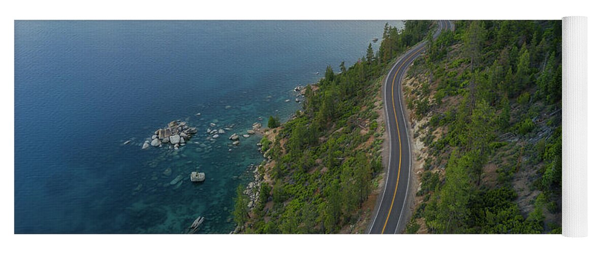 Bonsai Rock Yoga Mat featuring the photograph Lake Tahoe Drive by Michael Ver Sprill