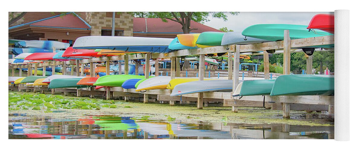 Kayak Yoga Mat featuring the photograph Lake Wingra Marina by Pamela Williams
