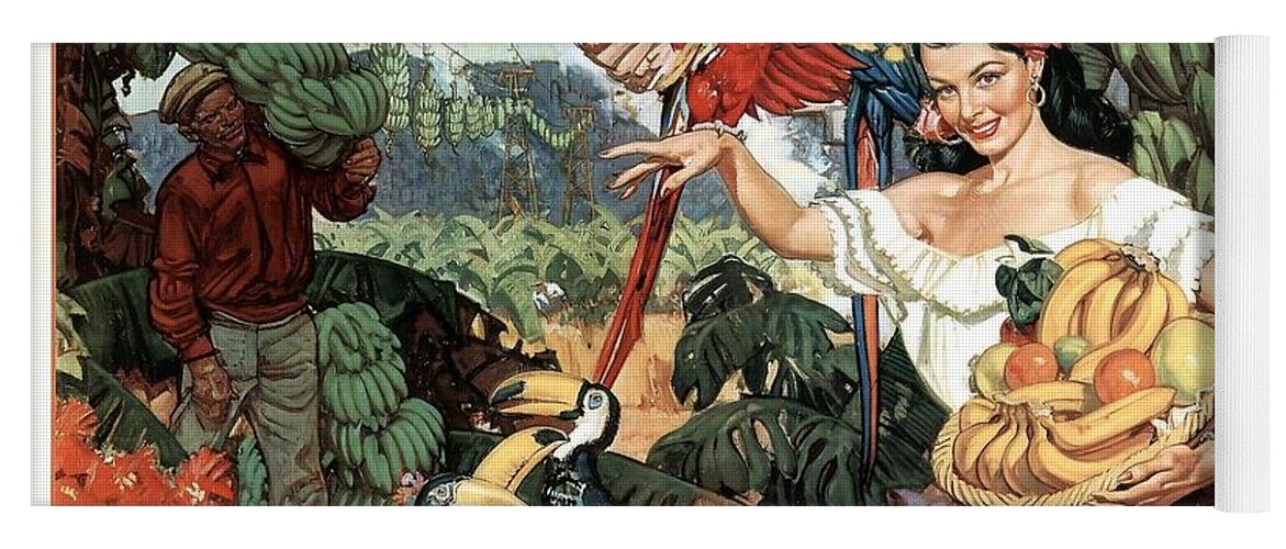 Land of Tropical Splendor, Mexico - Retro travel Poster - Vintage Poster  Yoga Mat by Studio Grafiikka - Studio Grafiikka - Artist Website
