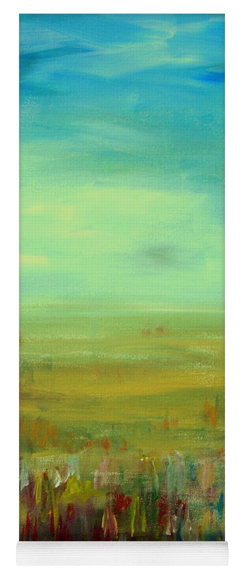 Landscape Abstract Yoga Mat featuring the painting Landscape Abstract by Julie Lueders 
