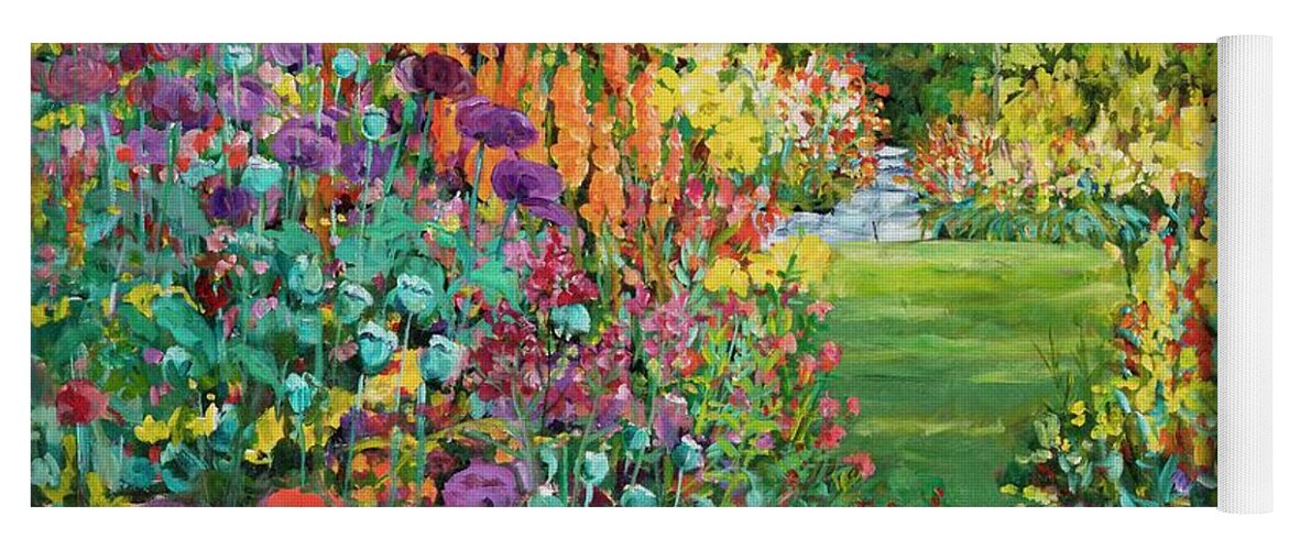 Flowers Yoga Mat featuring the painting Landscape with Poppies by Ingrid Dohm
