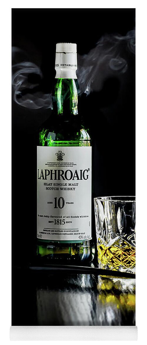 Laphroaig Yoga Mat featuring the photograph Whiskey and Smoke by Adam Reinhart