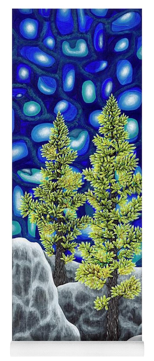 Larch Yoga Mat featuring the painting Larch Dreams 1 by Rebecca Parker