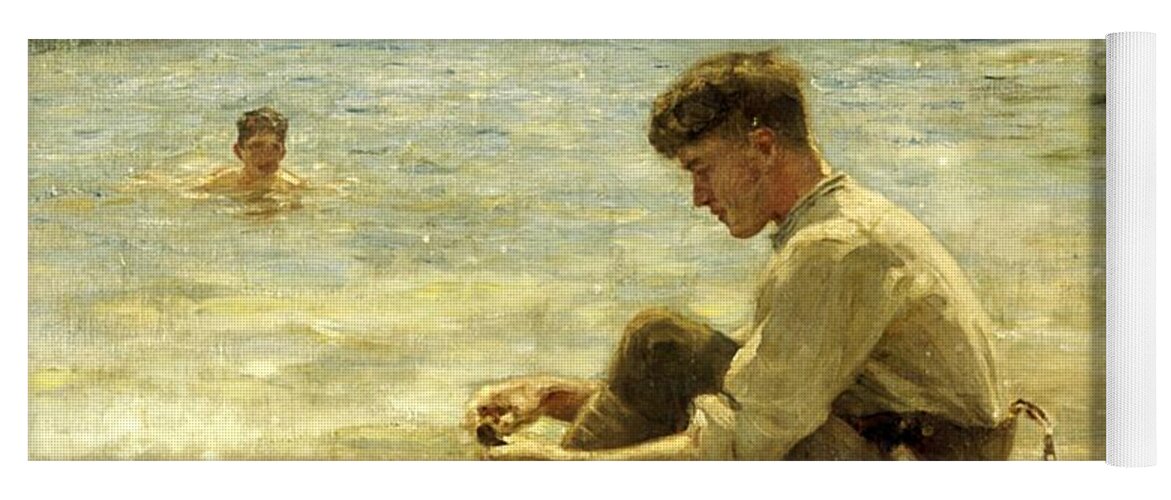 Lawrence Yoga Mat featuring the painting Lawrence as a Cadet by Henry Scott Tuke