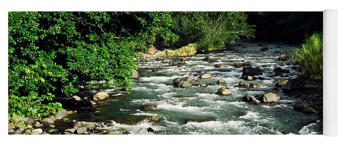 Gentle Rapids Yoga Mat featuring the photograph Layou River Rapids by Sally Weigand
