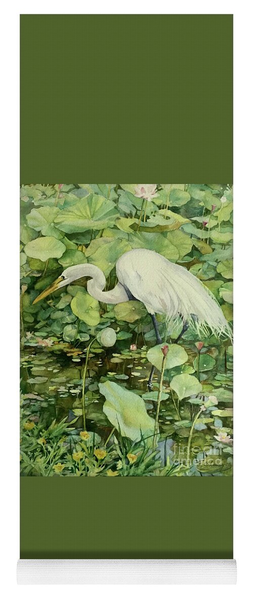 Heron Yoga Mat featuring the painting Le Heron by Francoise Chauray