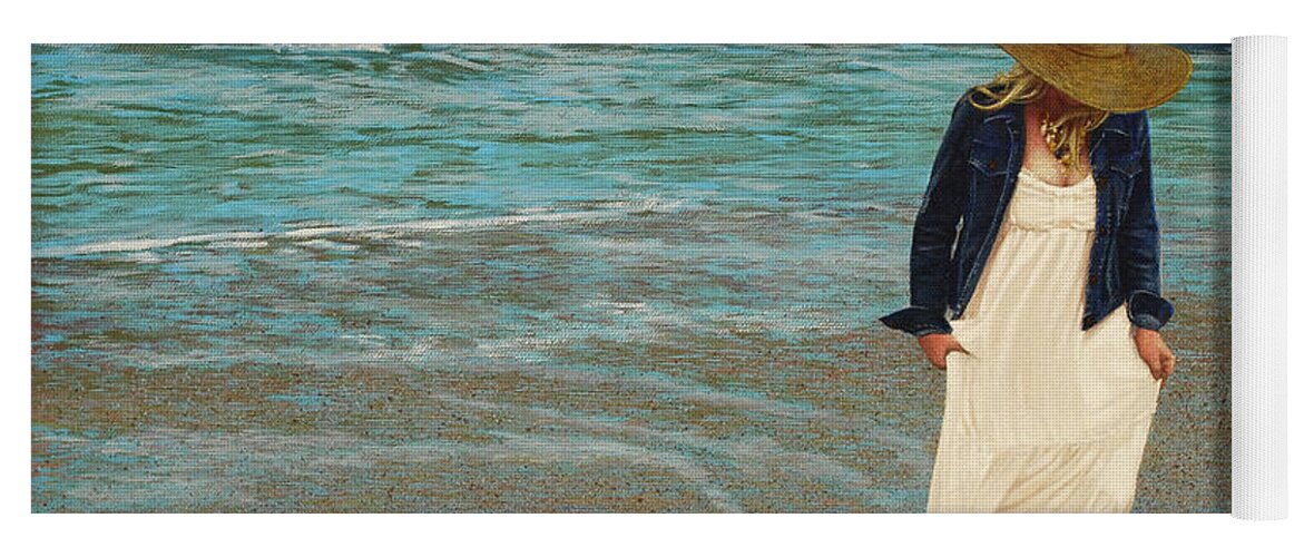 Beach Yoga Mat featuring the painting Leaving the Beach by Glenn Pollard