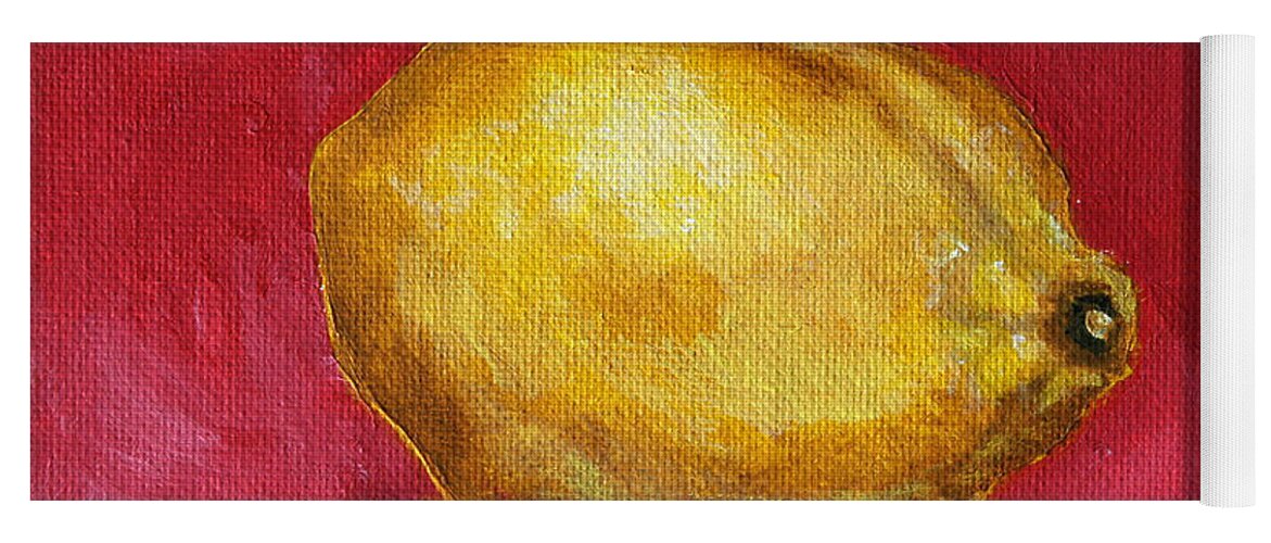 Lemon Yoga Mat featuring the painting Lemon Pink by Marna Edwards Flavell