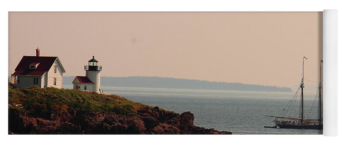 Seascape Yoga Mat featuring the photograph Lewis R French At The Curtis Island Lighthouse by Doug Mills