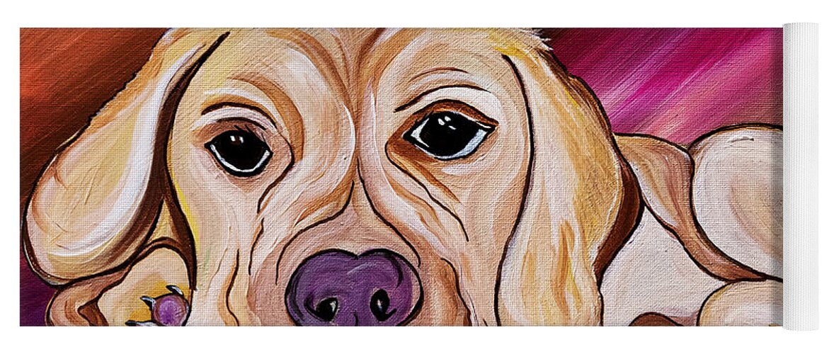 Dog Yoga Mat featuring the painting Liam My Golden Friend  by Janice Pariza