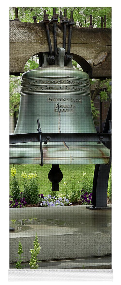 Bell Yoga Mat featuring the photograph Liberty Bell Replica by Mike Eingle