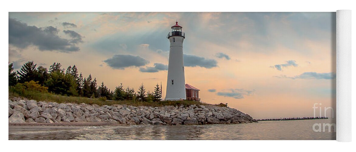 Great Lakes Lighthouses Yoga Mat featuring the photograph An Awe Inspiring Moment At Crisp Point Lighthouse 6970 by Norris Seward
