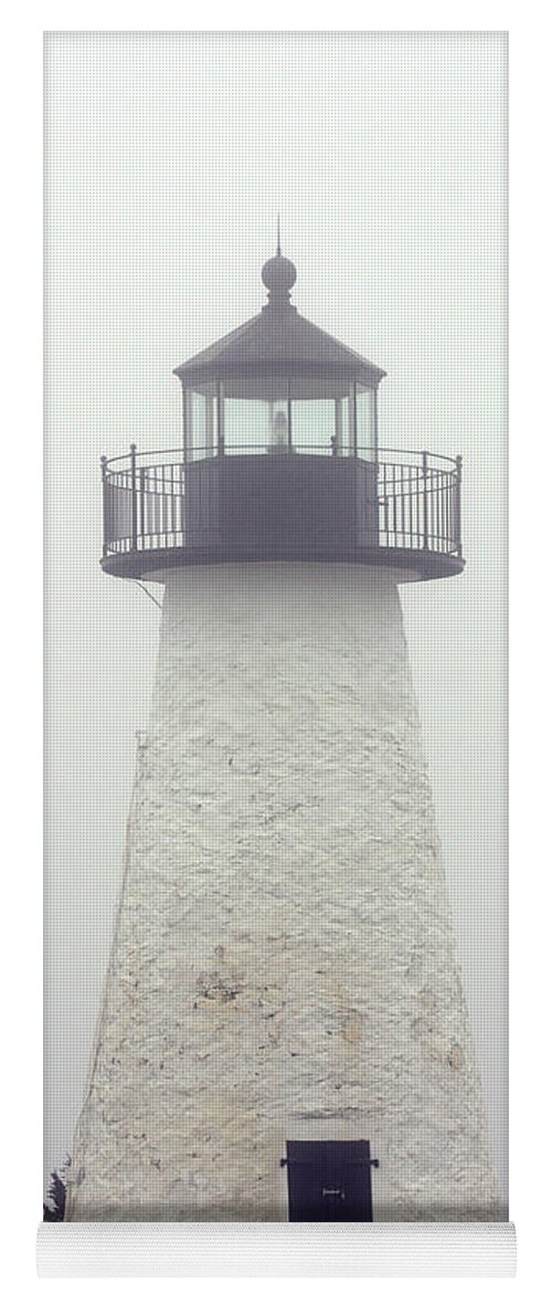 Lighthouse Yoga Mat featuring the photograph Lighthouse in Fog by Dianne Morgado