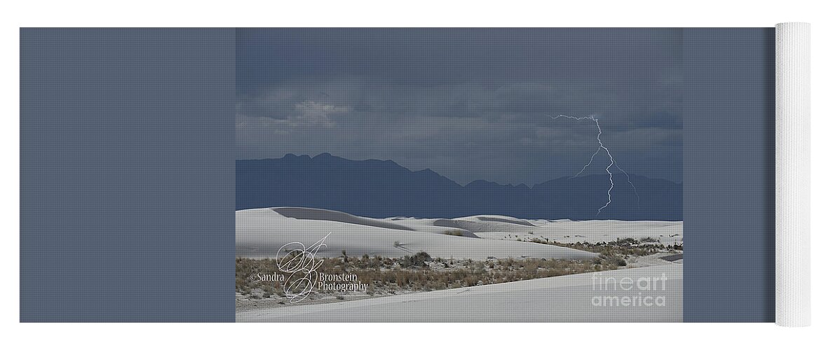 Landscapes Yoga Mat featuring the photograph Lightning at White Sands National Monument by Sandra Bronstein