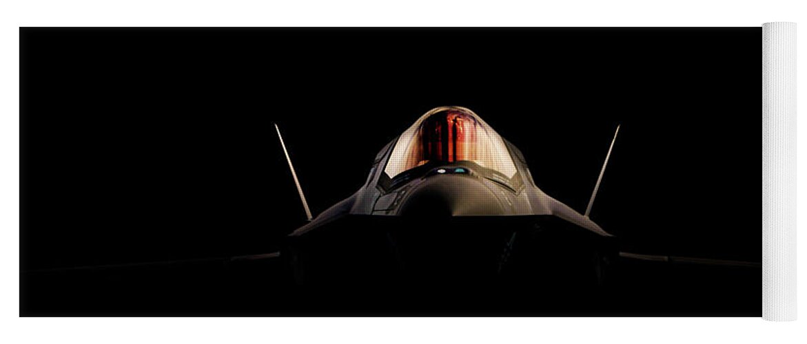 F35 Lightning Yoga Mat featuring the digital art Lightning Shadows by Airpower Art