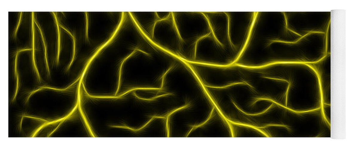 Lightning Yoga Mat featuring the photograph Lightning - Yellow by Shane Bechler