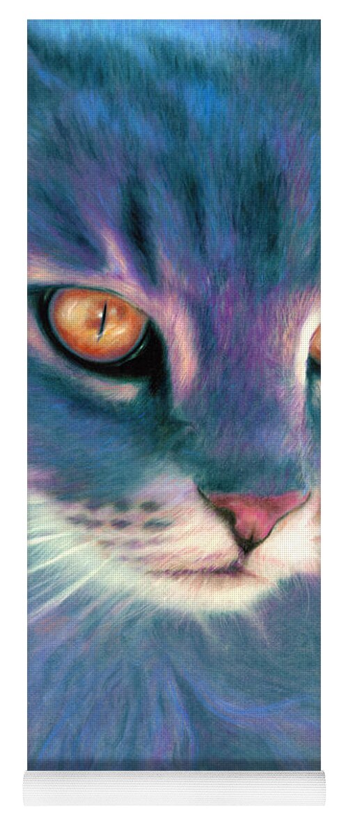 Cat Yoga Mat featuring the painting Lilac Cat by Ragen Mendenhall