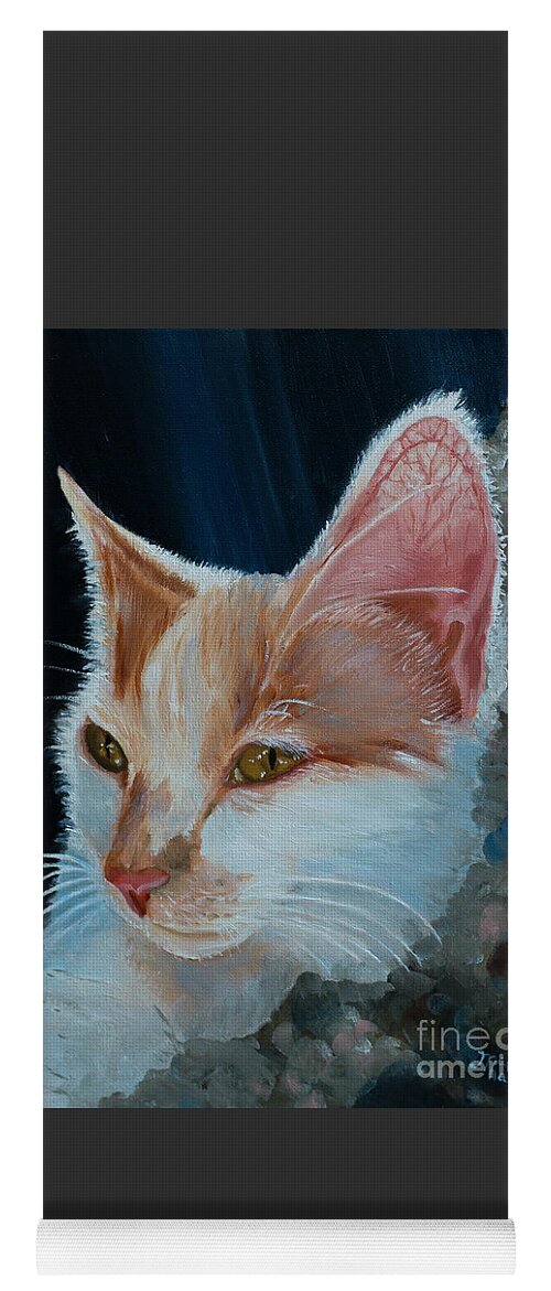 Cat Yoga Mat featuring the painting Lily by Jackie MacNair