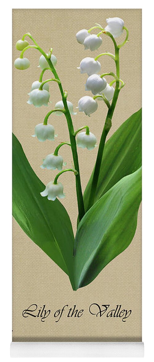 Flower Yoga Mat featuring the digital art Lily of the Valley Botanical by M Spadecaller