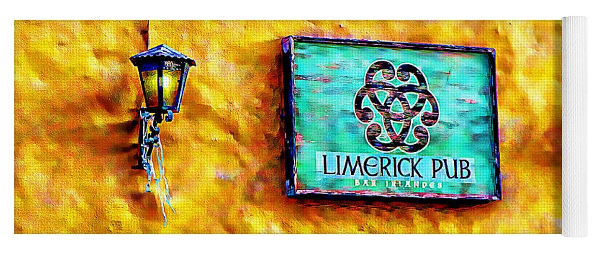 Limerick Yoga Mat featuring the photograph Limerick Pub by John Kolenberg