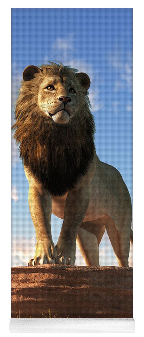 Lion Yoga Mat featuring the digital art Lion - King of Beasts by Daniel Eskridge