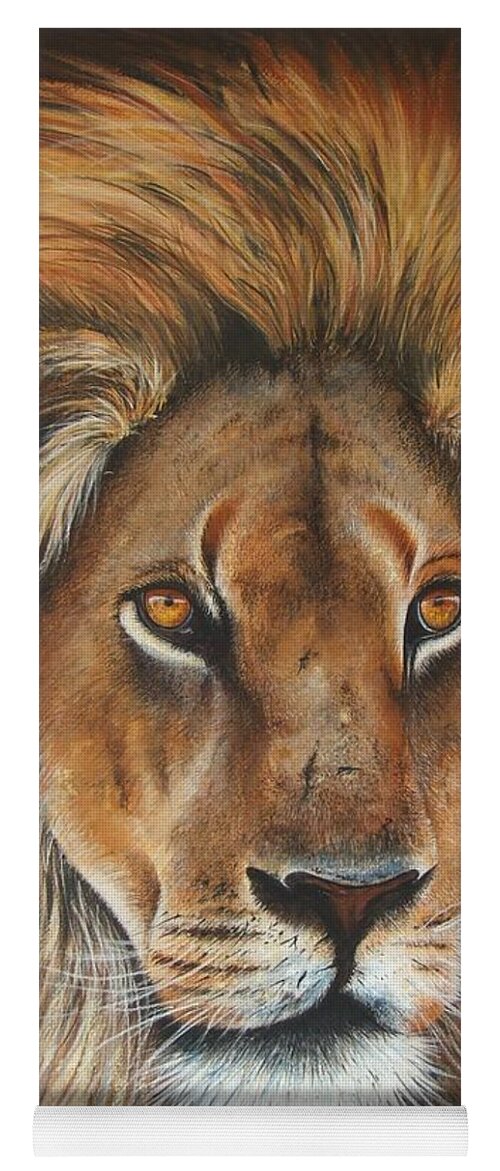 Lion Yoga Mat featuring the painting Lion by Paul Dene Marlor