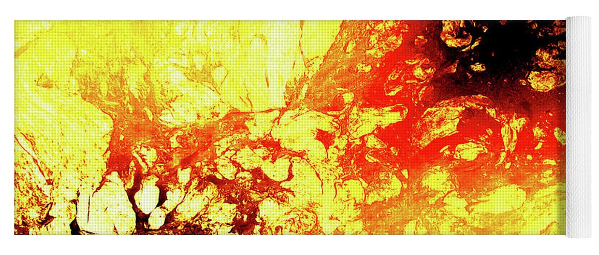 Abstract Yoga Mat featuring the photograph Liquid Volcano Burn by John Williams