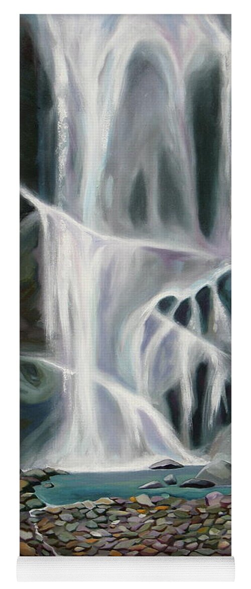 Waterfall Yoga Mat featuring the painting Living Waters by Shirley Galbrecht