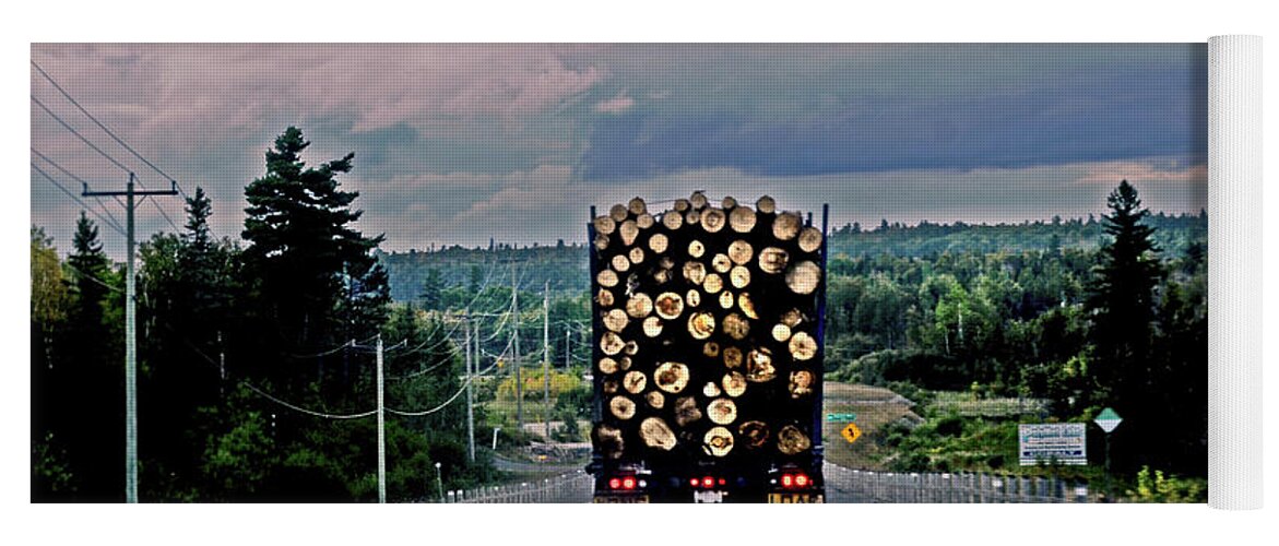 Logs Yoga Mat featuring the photograph Load of Logs by Elaine Berger