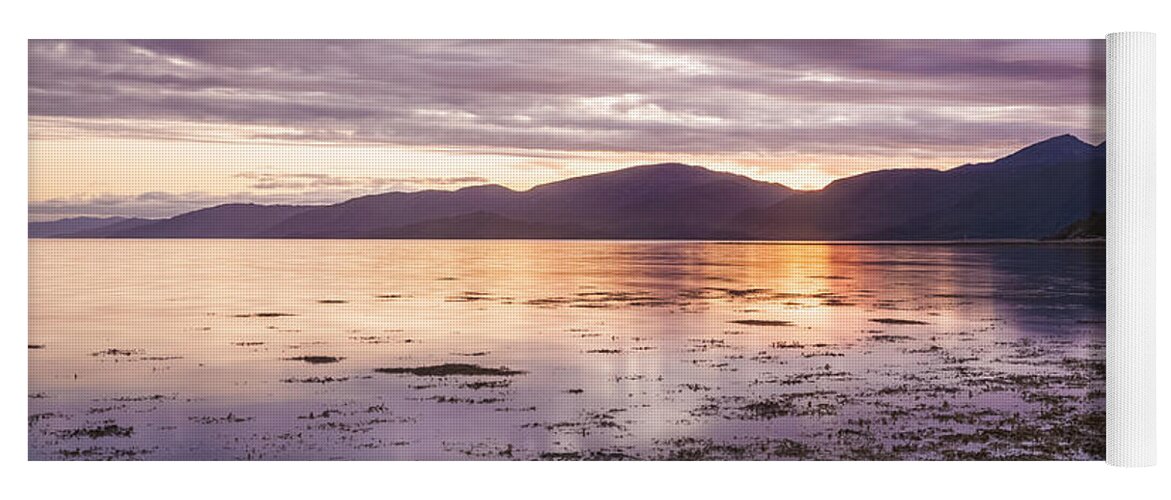 Linnhe Yoga Mat featuring the photograph Loch Linnhe - The last rays of the sun. by John Paul Cullen