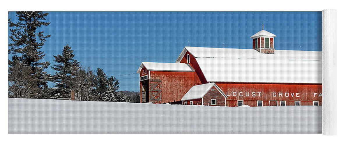 Barn Yoga Mat featuring the photograph Locust Grove Farm in Winter by Tim Kirchoff