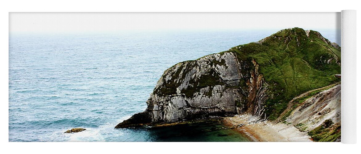 Cove Beach Sea Sand Jurassic Coast Cliffs Waves World Heritage Site English Channel Rocks Misty Yoga Mat featuring the photograph Lonely Cove by Jeff Townsend