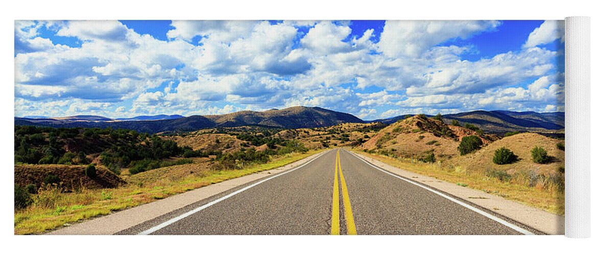 Gila National Forest Yoga Mat featuring the photograph Lonely New Mexico Highway by Raul Rodriguez