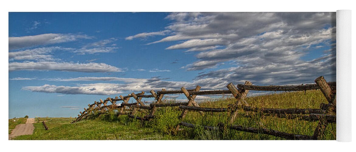 Wooden Fence Yoga Mat featuring the photograph Lonesome Road by Alana Thrower