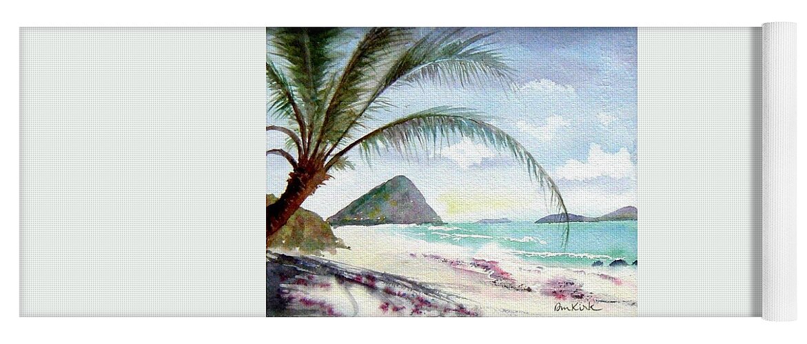 Beach Yoga Mat featuring the painting Long Bay Shadows by Diane Kirk