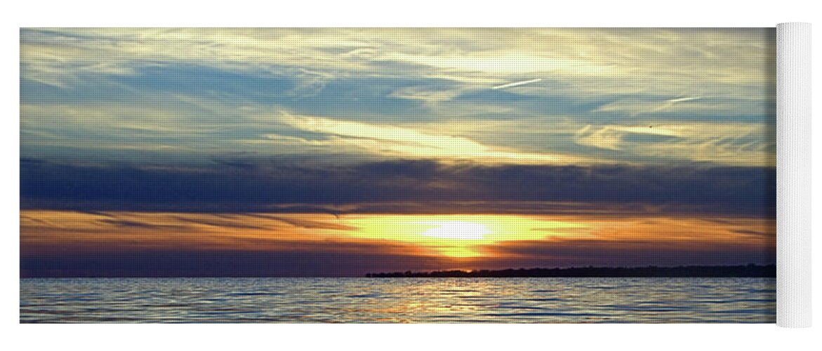 Seas Yoga Mat featuring the photograph Long Island Sunset by Newwwman