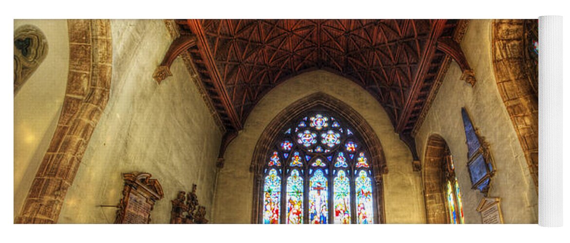 Yhun Suarez Yoga Mat featuring the photograph Loughborough Church - Altar Vertorama by Yhun Suarez