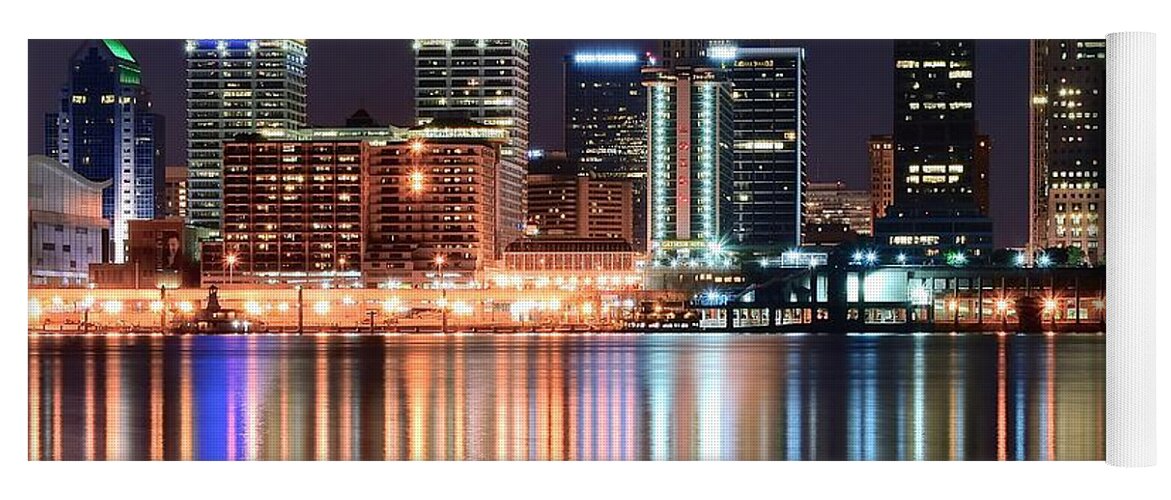 Louisville Yoga Mat featuring the photograph Louisville After Dark by Frozen in Time Fine Art Photography