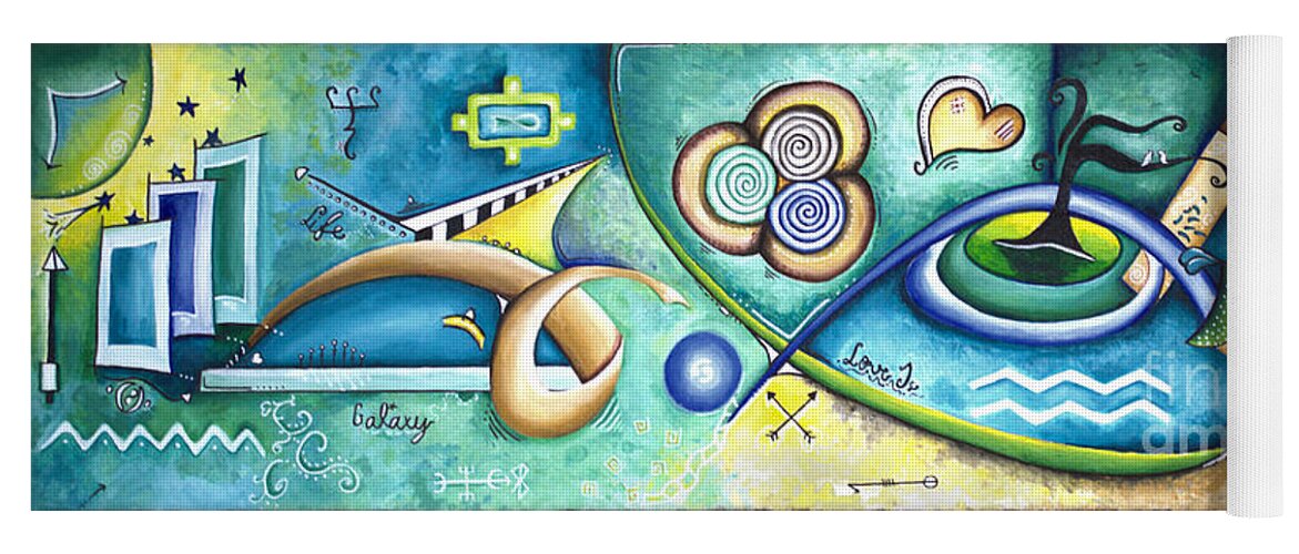Love Yoga Mat featuring the painting Love and Symbols by Shelly Tschupp