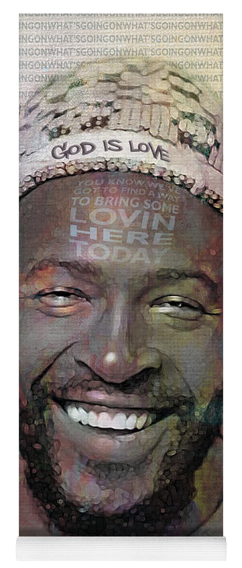 Marvin Gaye Yoga Mat featuring the digital art Love Can Conquer Hate by Mal Bray