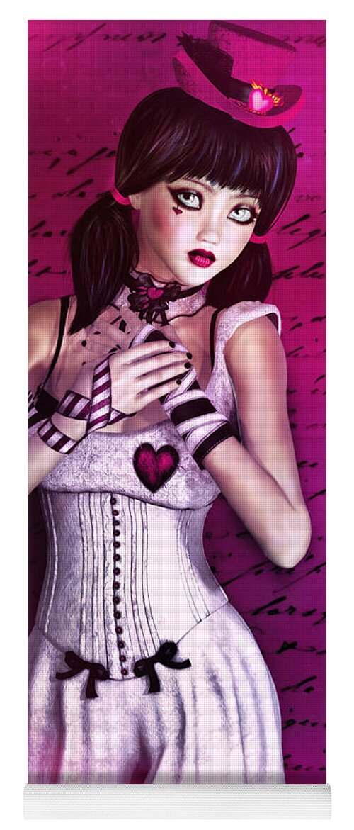 Girl Yoga Mat featuring the digital art Love doll by Alicia Hollinger