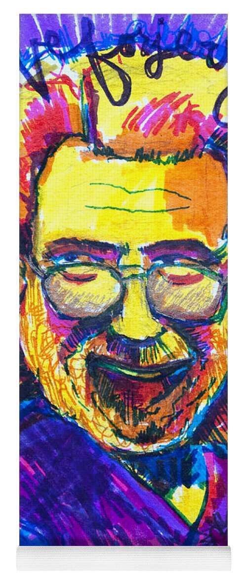 Jerry Garcia Portrait Yoga Mat featuring the painting Love for Jerry by Laurie Maves ART