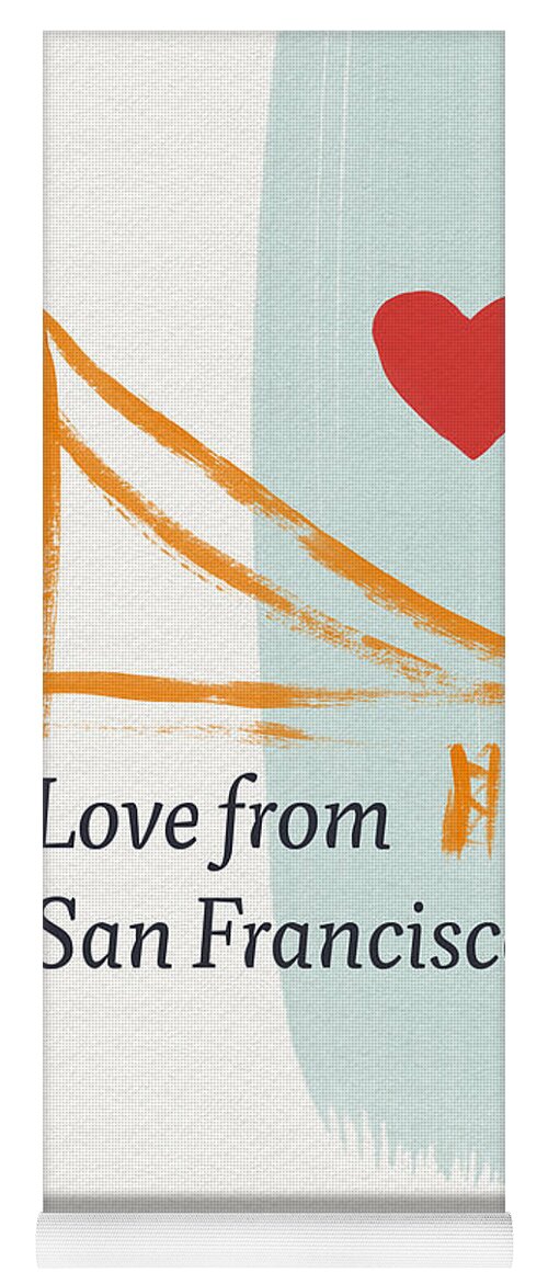 Love Yoga Mat featuring the painting Love From San Francisco- Art by Linda Woods by Linda Woods