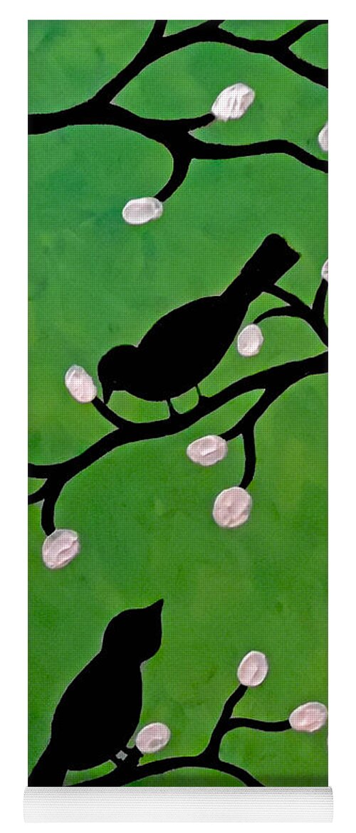 Love Birds Yoga Mat featuring the painting Lovers Gaze by Jilian Cramb - AMothersFineArt