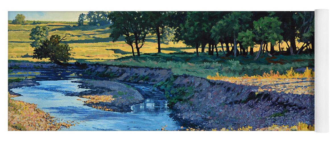 Landscape Yoga Mat featuring the painting Low Water Morning by Bruce Morrison