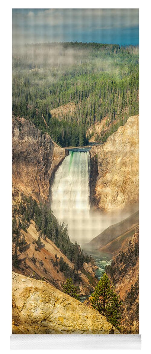 Flowing Yoga Mat featuring the photograph Lower Falls at Yellowstone by Rikk Flohr