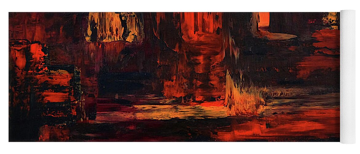 Abstract Yoga Mat featuring the painting Luminous Cavern by Dick Bourgault