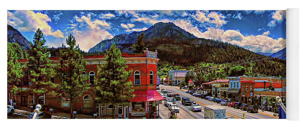 Ouray Yoga Mat featuring the photograph Lunch at the Brewery by David Luebbert