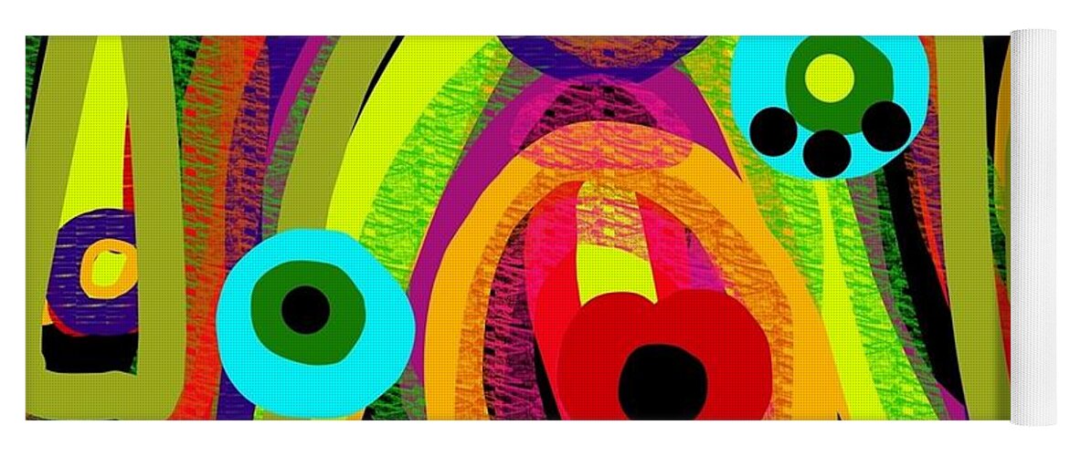 susan Fielder Lush For Life Abstract Yoga Mat featuring the digital art Lush for Life by Susan Fielder